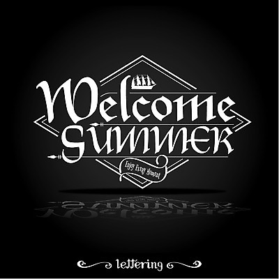 영어 계절 여행 일러스트 휴가 사람없음 여름 여름휴가 바캉스 라벨 필기체 선박 레터링 국내일러스트 AI파일 문자 수상교통 프레임 파일형식 벡터 여름_계절