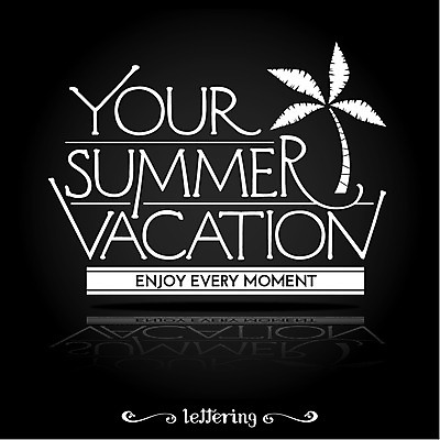 식물 영어 계절 여행 일러스트 휴가 사람없음 여름 여름휴가 바캉스 야자수 라벨 필기체 레터링 국내일러스트 AI파일 나무 문자 프레임 파일형식 벡터 여름_계절