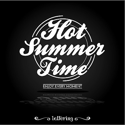 영어 계절 여행 일러스트 휴가 사람없음 여름 여름휴가 바캉스 라벨 필기체 레터링 국내일러스트 AI파일 문자 프레임 파일형식 벡터 여름_계절