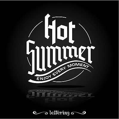 영어 계절 여행 일러스트 휴가 사람없음 여름 여름휴가 바캉스 라벨 필기체 레터링 국내일러스트 AI파일 문자 프레임 파일형식 벡터 여름_계절