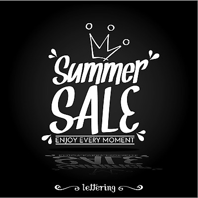 영어 계절 일러스트 왕관 사람없음 여름 라벨 세일 필기체 레터링 국내일러스트 AI파일 문자 프레임 파일형식 벡터