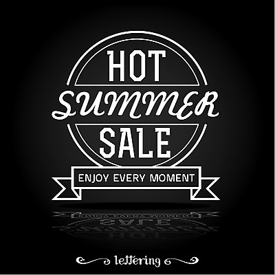 영어 계절 일러스트 사람없음 여름 라벨 세일 필기체 레터링 국내일러스트 AI파일 문자 프레임 파일형식 벡터