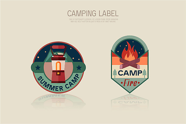 나무 식물 일러스트 레저 캠핑도구 사람없음 라벨 캠핑 랜턴 장작 모닥불 국내일러스트 AI파일 불 조명 프레임 도구 파일형식 벡터