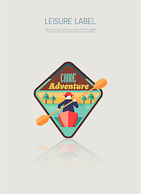 계절 일러스트 레저 한명 사람 여름 라벨 노 카누 선박 국내일러스트 AI파일 1 수상교통 프레임 수상스포츠 파일형식 벡터