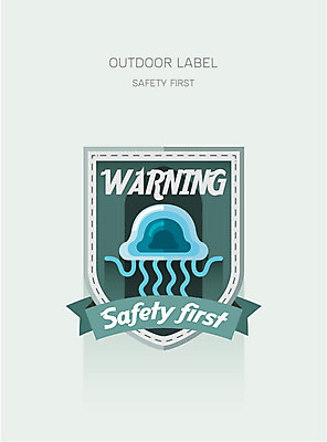 동물 일러스트 아웃도어 경고 안전 사람없음 라벨 해파리 국내일러스트 AI파일 프레임 자포동물 파일형식 벡터