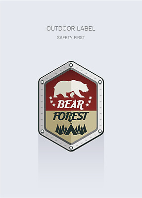 나무 식물 동물 일러스트 곰 아웃도어 텐트 안전 사람없음 라벨 숲 국내일러스트 AI파일 포유류 프레임 캠핑도구 파일형식 벡터