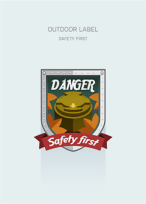 일러스트 아웃도어 안전 사람없음 라벨 위험 지뢰 국내일러스트 AI파일 컨셉 프레임 파일형식 벡터