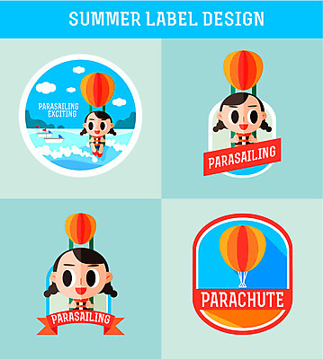 계절 여자 스포츠 바다 일러스트 아웃도어 사람 세명 여름 라벨 낙하산 패러세일링 선박 여자만 국내일러스트 AI파일 수상교통 프레임 레포츠 파일형식 벡터