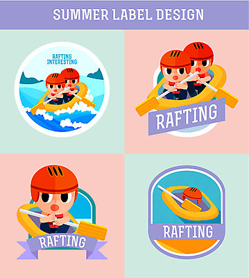 계절 스포츠 일러스트 레저 아웃도어 사람 여러명 물 여름 강 라벨 헬멧 급류타기 노 구명조끼 선박 국내일러스트 AI파일 자연요소 다수 수상교통 프레임 수상스포츠 보호장비 구조용품 파일형식 벡터