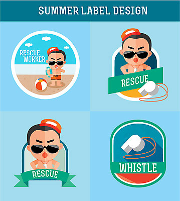 모자 계절 남자 일러스트 아웃도어 사람 세명 여름 선글라스 라벨 비치볼 호루라기 튜브 안전요원 남자만 국내일러스트 AI파일 잡화 안경 공 프레임 바캉스용품 파일형식 벡터