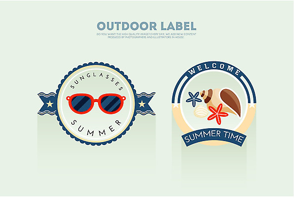 계절 일러스트 불가사리 아웃도어 사람없음 여름 선글라스 라벨 소라 국내일러스트 AI파일 안경 어패류 극피동물 프레임 파일형식 벡터