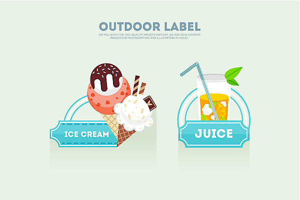 음료 음식 일러스트 아이스크림 아웃도어 빨대 사람없음 라벨 주스 오렌지주스 국내일러스트 AI파일 디저트 프레임 과일주스 파일형식 벡터