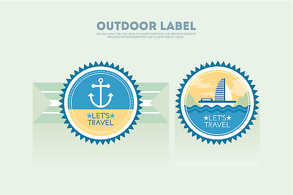 계절 바다 일러스트 아웃도어 사람없음 여름 라벨 닻 선박 국내일러스트 AI파일 수상교통 프레임 파일형식 벡터