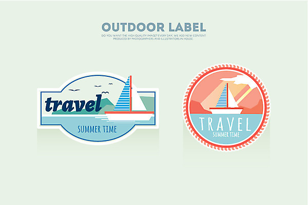 계절 바다 여행 요트 일러스트 휴가 아웃도어 사람없음 여름 라벨 선박 국내일러스트 AI파일 수상교통 배_교통 프레임 파일형식 벡터