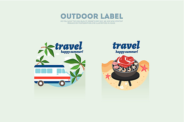 식물 계절 여행 일러스트 휴가 아웃도어 육류 해변 사람없음 여름 야자수 라벨 그릴 바비큐 캠핑카 국내일러스트 AI파일 나무 음식 바다 식재료 자동차 주방용품 프레임 파일형식 벡터