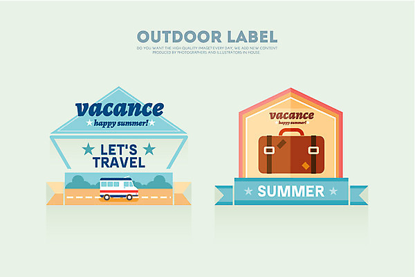 계절 도로 여행 가방 일러스트 자동차 휴가 아웃도어 사람없음 여름 라벨 여행가방 캠핑카 국내일러스트 AI파일 잡화 길 육상교통 교통시설 프레임 파일형식 벡터
