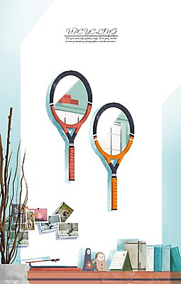 PSD 화분 일러스트 사람없음 책 재활용 거울 피규어 달력 테니스라켓 책상 오브젝트 환경보전 축음기 기념사진 업사이클링 국내일러스트 음향기기 가구 미니어처 테니스 골동품 라켓 사회이슈 친환경 파일형식