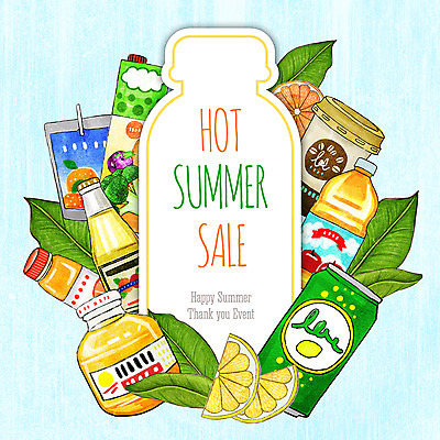 PSD 계절 음료 과일 일러스트 유리병 프레임 종류 사람없음 여름 세일 주스 캔 레몬 국내일러스트 병_용기 파일형식