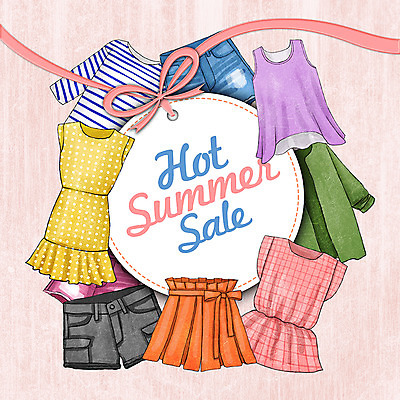 PSD 옷 계절 원피스 일러스트 반바지 프레임 종류 사람없음 여름 치마 민소매 세일 국내일러스트 상의 바지 하의 파일형식