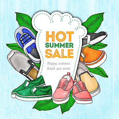 PSD 계절 운동화 신발 일러스트 프레임 종류 사람없음 여름 세일 발바닥 국내일러스트 발 파일형식