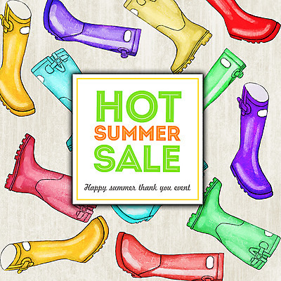 PSD 계절 일러스트 프레임 종류 장화 사람없음 여름 세일 레인부츠 국내일러스트 신발 부츠 파일형식
