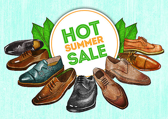 PSD 계절 구두 신발 일러스트 프레임 종류 사람없음 여름 세일 남성화 국내일러스트 파일형식