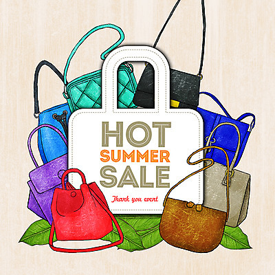 PSD 계절 가방 일러스트 프레임 종류 사람없음 여름 세일 숄더백 국내일러스트 잡화 파일형식