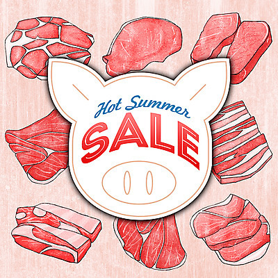 PSD 계절 일러스트 프레임 종류 생고기 돼지고기 사람없음 여름 세일 가축 돼지 삼겹살 국내일러스트 동물 포유류 육류 파일형식