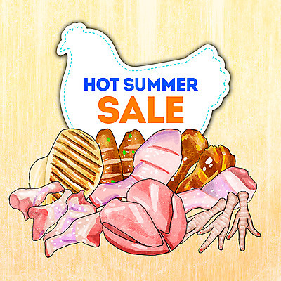 PSD 계절 일러스트 프레임 종류 생고기 육류 사람없음 여름 세일 닭고기 닭가슴살 닭발 국내일러스트 식재료 파일형식