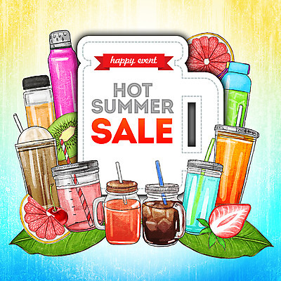PSD 계절 과일 일러스트 딸기 유리병 나뭇잎 프레임 키위 종류 빨대 사람없음 여름 세일 체리 자몽 물병 텀블러 국내일러스트 잎 병_용기 컵 물통 파일형식