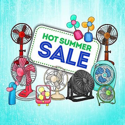 PSD 계절 일러스트 프레임 종류 사람없음 여름 세일 선풍기 국내일러스트 가전제품 파일형식