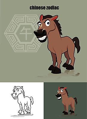 동물 캐릭터 동물캐릭터 일러스트 사람없음 십이지신 말_동물 말띠 말캐릭터 일러캐릭터 AI파일 포유류 파일형식 벡터