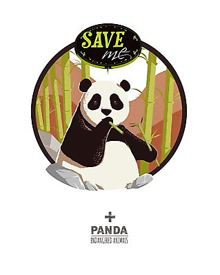 PSD 동물 캐릭터 동물캐릭터 일러스트 포유류 사람없음 돌_바위 숲 판다 대나무 멸종위기동물 일러캐릭터 멸종위기종 나무 곰 파일형식