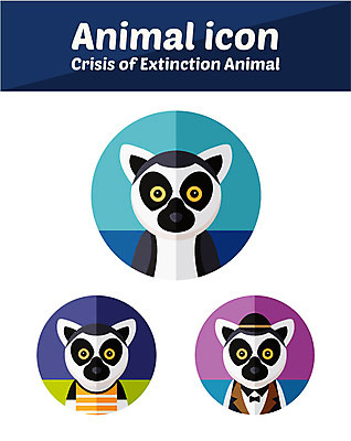 동물 캐릭터 모자 동물캐릭터 일러스트 사람없음 원숭이 플랫 멸종위기동물 원숭이캐릭터 알락꼬리여우원숭이 일러캐릭터 멸종위기종 AI파일 잡화 포유류 파일형식 벡터