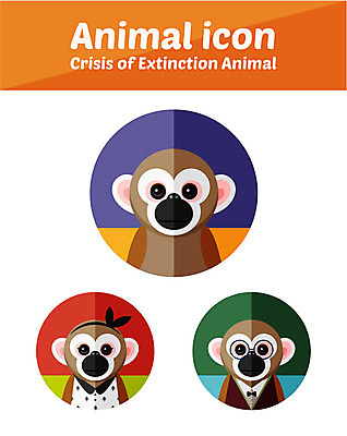 동물 캐릭터 안경 동물캐릭터 일러스트 사람없음 원숭이 머리띠 플랫 멸종위기동물 원숭이캐릭터 다람쥐원숭이 일러캐릭터 멸종위기종 AI파일 잡화 장신구 포유류 파일형식 벡터