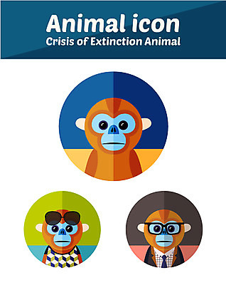 동물 캐릭터 안경 동물캐릭터 일러스트 사람없음 선글라스 원숭이 플랫 멸종위기동물 원숭이캐릭터 황금원숭이 일러캐릭터 멸종위기종 AI파일 잡화 포유류 파일형식 벡터