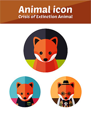 동물 캐릭터 모자 안경 동물캐릭터 일러스트 사람없음 플랫 여우 멸종위기동물 일러캐릭터 멸종위기종 AI파일 잡화 포유류 파일형식 벡터