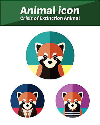 동물 캐릭터 동물캐릭터 일러스트 사람없음 플랫 판다 멸종위기동물 레서판다 일러캐릭터 멸종위기종 AI파일 곰 포유류 파일형식 벡터