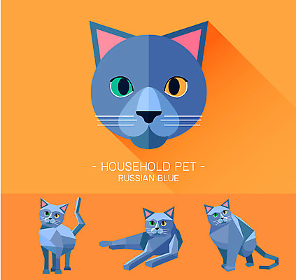 동물 캐릭터 얼굴 동물캐릭터 일러스트 사람없음 반려동물 고양이 플랫 고양이캐릭터 러시안블루 일러캐릭터 AI파일 포유류 신체부위 파일형식 벡터
