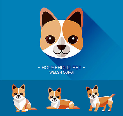 동물 캐릭터 얼굴 동물캐릭터 일러스트 사람없음 반려동물 플랫 개 강아지 개캐릭터 웰시코기 일러캐릭터 AI파일 포유류 신체부위 파일형식 벡터