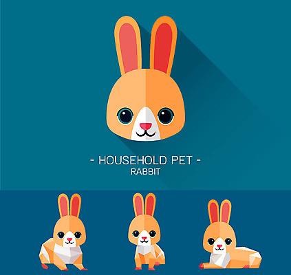 동물 캐릭터 얼굴 동물캐릭터 일러스트 사람없음 반려동물 토끼 플랫 토끼캐릭터 일러캐릭터 AI파일 포유류 신체부위 파일형식 벡터