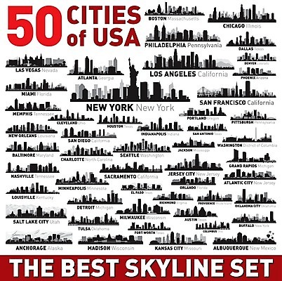 EPS 해외이미지 실루엣 백그라운드 일러스트 건축양식 하늘 미국 도시 뉴욕 스카이라인 로스앤젤레스 마이애미 봉황 샌프란시스코 시애틀 시카고 워싱턴 멤피스디자인 해외202004 해외일러스트 디자인 건축 북아메리카 촬영기법 파일형식 벡터 이미지허브