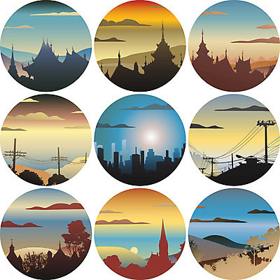 EPS 해외이미지 실루엣 종교 일러스트 풍경 건물 그래픽 세트 컬러풀 교회 일출 일몰 시골 도시 사찰 원형 수집 언덕 스카이라인 해외202004 해외일러스트 도형 건축물 컬러 종교건축 촬영기법 노을 파일형식 벡터 이미지허브