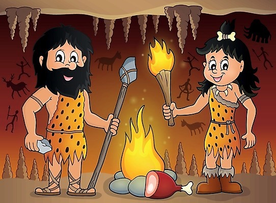 EPS 해외이미지 행복 창 일러스트 불 미술 사람 바위 손전등 그리기 역사 동굴 그림 햄 선사시대 종유석 테마 해외202004 해외일러스트 자연요소 감정 무기 모션 문화예술 조명 육류 파일형식 벡터 이미지허브