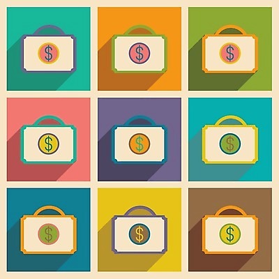EPS 해외이미지 일러스트 사람없음 세트 컬러풀 달러 화폐기호 외화 심플 돈가방 해외202004 해외일러스트 기호 컬러 돈 가방 금융 화폐 파일형식 벡터 이미지허브