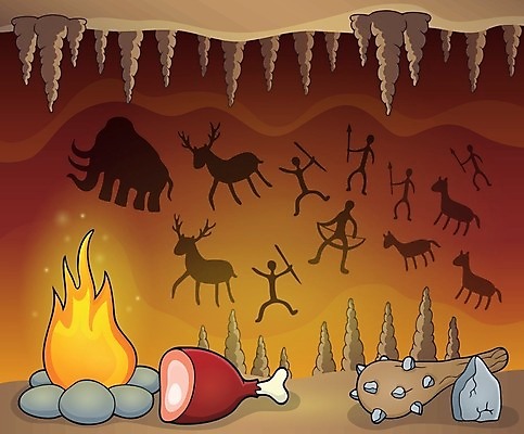 EPS 해외이미지 실루엣 백그라운드 일러스트 불 불꽃 미술 장식 바위 그리기 역사 동굴 클럽 그림 햄 선사시대 종유석 테마 해외202004 해외일러스트 자연요소 모션 문화예술 촬영기법 육류 파일형식 벡터 이미지허브