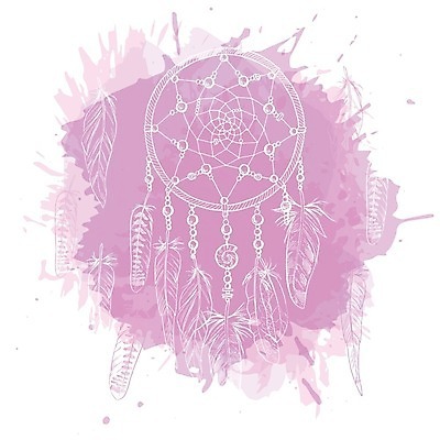 EPS 해외이미지 전통 분홍색 일러스트 사람없음 장식 꿈 깃털 부적 드림캐쳐 해외202004 해외일러스트 컬러 파일형식 벡터 이미지허브