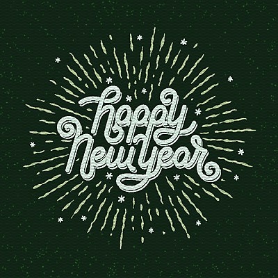 EPS 해외이미지 디자인 일러스트 사람없음 초록색 축하 해피뉴이어 레터링 해외202004 해외일러스트 컬러 컨셉 새해인사 파일형식 벡터 이미지허브