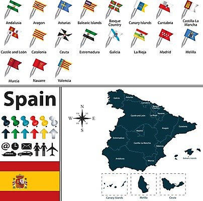 EPS 해외이미지 지도 일러스트 스페인 지역 아라곤 마드리드 스페인어 안달루시아 해외202004 해외일러스트 유럽 파일형식 벡터 이미지허브
