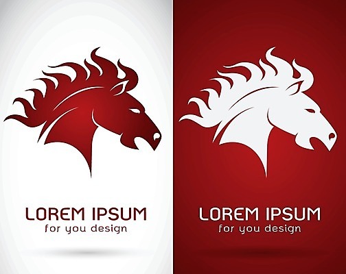 EPS 해외이미지 디자인 배너 얼굴 일러스트 추상 사람없음 빨간색 말_동물 심볼 그림 윤곽 해외202004 해외일러스트 컬러 무늬 포유류 신체부위 파일형식 벡터 이미지허브